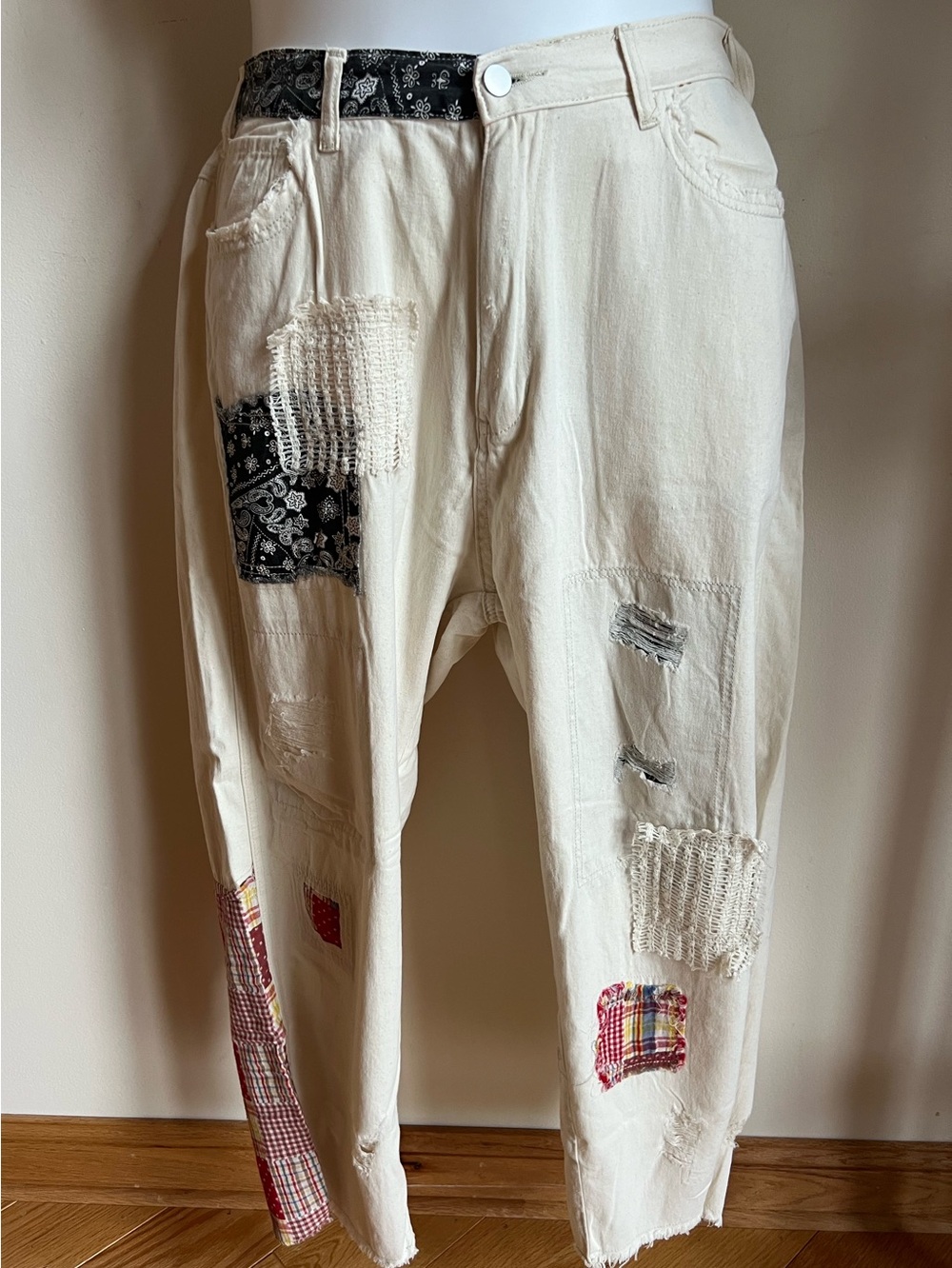 POL Patchwork distressed bandana Casual Pants